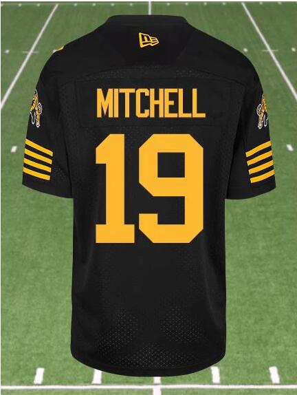 CFL Hamilton tiger cats #19 MITCHELL Black Crested Home Replica Jersey CFL Hamilton tiger cats #19 MITCHELL Black Crested Home Replica Jersey