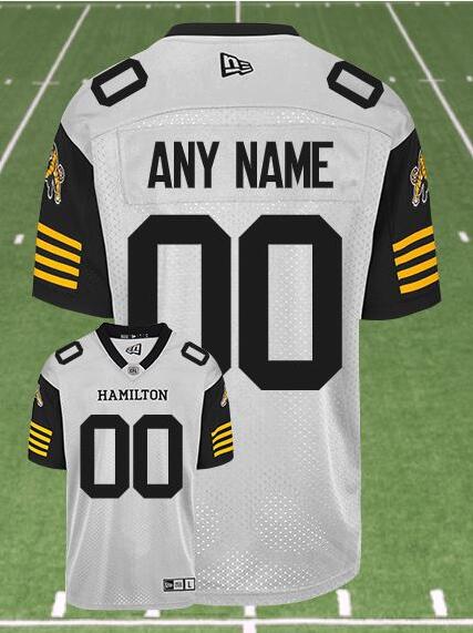 CFL Hamilton tiger cats Custom Crested Away White Jersey CFL Hamilton tiger cats Custom Crested Away White Jersey