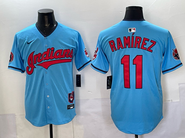 Cleveland Guardians #11 Jose Ramirez Blue Vapor Premier Limited Stitched Baseball Jersey Cleveland Guardians #11 Jose Ramirez Blue Vapor Premier Limited Stitched Baseball Jersey