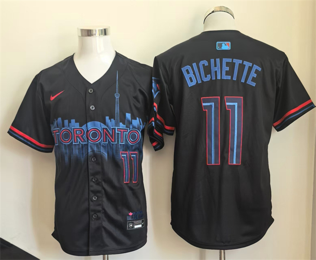 Toronto Blue Jays #11 Bo Bichette Navy 2024 City Connect Limited Stitched Baseball Jersey  Toronto Blue Jays #11 Bo Bichette Navy 2024 City Connect Limited Stitched Baseball Jersey