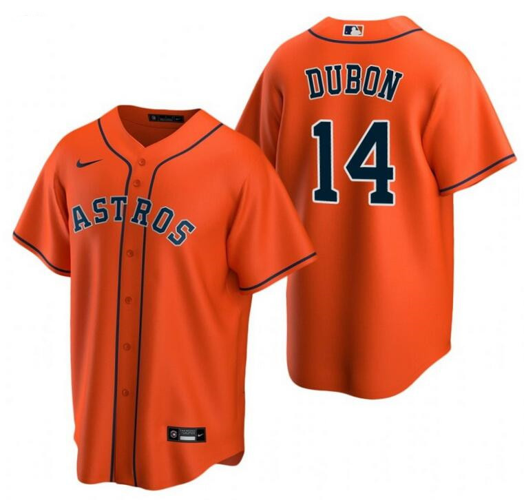 Houston Astros #14 Mauricio Dubon Orange Cool Base Stitched Baseball Jersey Houston Astros #14 Mauricio Dubon Orange Cool Base Stitched Baseball Jersey