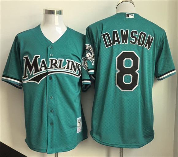 Miami Marlins #8 Andre Dawson Teal Throwback Stitched Baseball Jersey Miami Marlins #8 Andre Dawson Teal Throwback Stitched Baseball Jersey