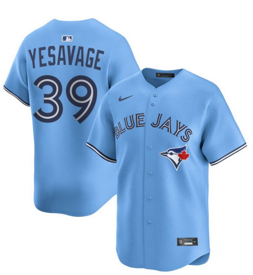 Toronto Blue Jays #39 Trey Yesavage Powder Blue MLB Baseball Player Jersey  Toronto Blue Jays #39 Trey Yesavage Powder Blue MLB Baseball Player Jersey