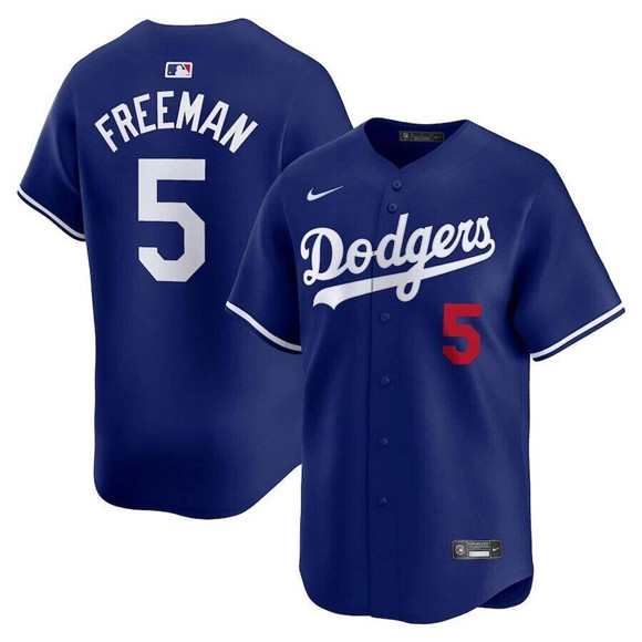 Los Angeles Dodgers #5 Freddie Freeman Royal Limited Stitched Baseball Jersey Los Angeles Dodgers #5 Freddie Freeman Royal Limited Stitched Baseball Jersey