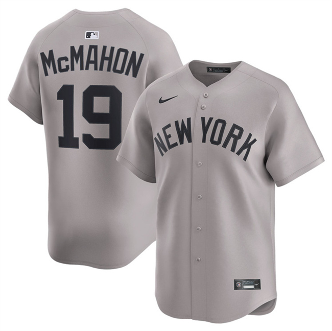 New York Yankees #19 Ryan McMahon Grey 2025 Limited Stitched Baseball Jersey New York Yankees #19 Ryan McMahon Grey 2025 Limited Stitched Baseball Jersey