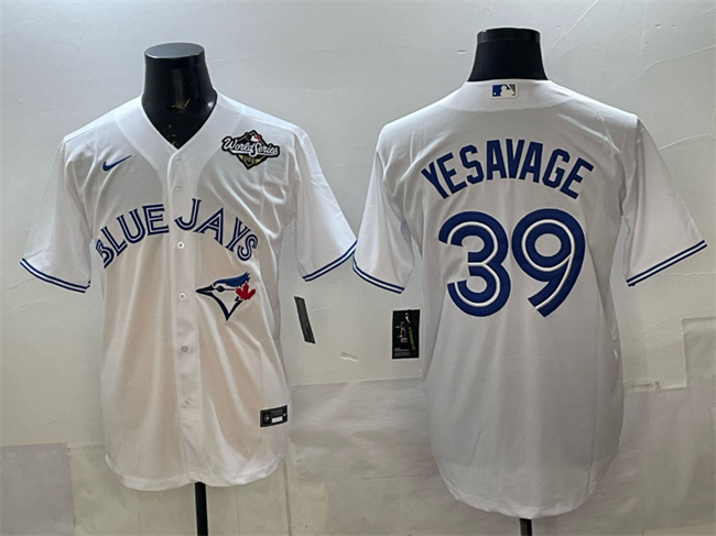 Toronto Blue Jays #39 Trey Yesavage White 2025 World Series Home Cool Base Stitched Baseball Jersey Toronto Blue Jays #39 Trey Yesavage White 2025 World Series Home Cool Base Stitched Baseball Jersey