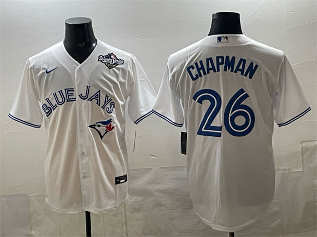Toronto Blue Jays #26 Matt Chapman White 2025 World Series Home Cool Base Stitched Jersey Toronto Blue Jays #26 Matt Chapman White 2025 World Series Home Cool Base Stitched Jersey