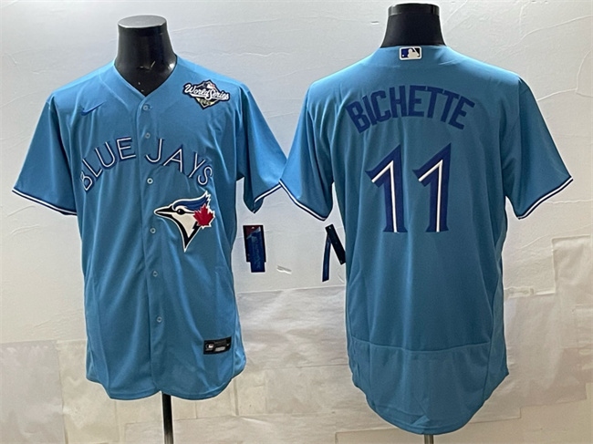 Toronto Blue Jays #11 Bo Bichette Blue 2025 World Series Flex Base Stitched Baseball Jersey Toronto Blue Jays #11 Bo Bichette Blue 2025 World Series Flex Base Stitched Baseball Jersey