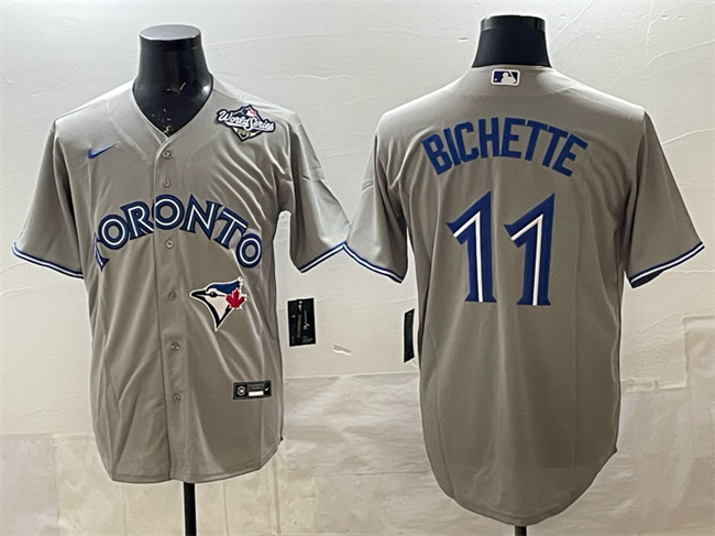 Toronto Blue Jays #11 Bo Bichette Gray 2025 World Series Home Cool Base Stitched Jersey Toronto Blue Jays #11 Bo Bichette Gray 2025 World Series Home Cool Base Stitched Jersey