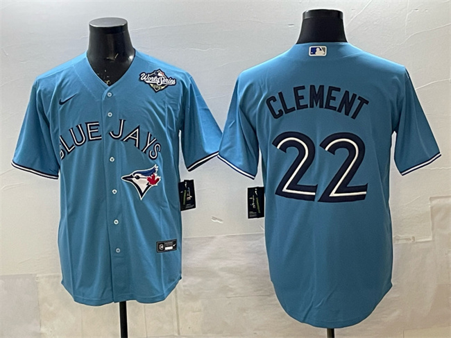 Toronto Blue Jays #22 Ernie Clement Royal 2025 World Series Cool Base Stitched Baseball Jersey Toronto Blue Jays #22 Ernie Clement Royal 2025 World Series Cool Base Stitched Baseball Jersey