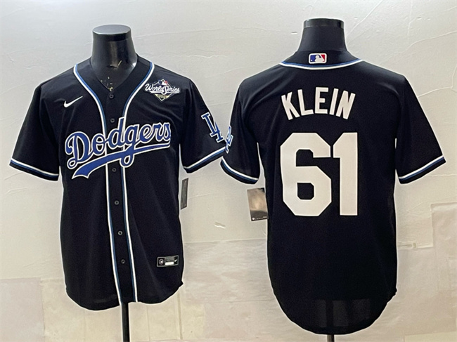 Los Angeles Dodgers #61 Will Klein Black Fashion 2025 World Series Cool Base Stitched Baseball Jersey Los Angeles Dodgers #61 Will Klein Black Fashion 2025 World Series Cool Base Stitched Baseball Jersey