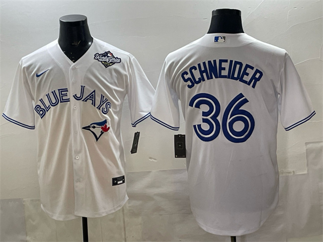 Toronto Blue Jays #36 Davis Schneider White 2025 World Series Home Cool Base Stitched Baseball Jersey Toronto Blue Jays #36 Davis Schneider White 2025 World Series Home Cool Base Stitched Baseball Jersey