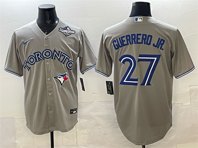Toronto Blue Jays #27 Vladimir Guerrero Jr. Gray 2025 World Series Cool Base Stitched Baseball Jersey Toronto Blue Jays #27 Vladimir Guerrero Jr. Gray 2025 World Series Cool Base Stitched Baseball Jersey