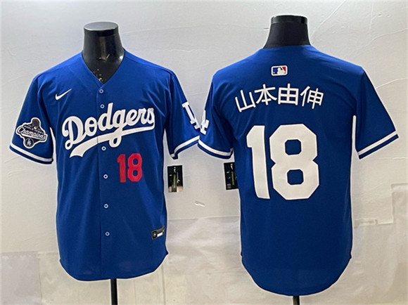 Los Angeles Dodgers #18 ??????? Royal 2025 World Series Champions Patch Limited Stitched Baseball Jersey Los Angeles Dodgers #18 ??????? Royal 2025 World Series Champions Patch Limited Stitched Baseball Jersey