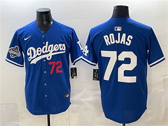 Los Angeles Dodgers #72 Miguel Rojas Royal 2025 World Series Champions Patch Limited Stitched Baseball Jersey Los Angeles Dodgers #72 Miguel Rojas Royal 2025 World Series Champions Patch Limited Stitched Baseball Jersey