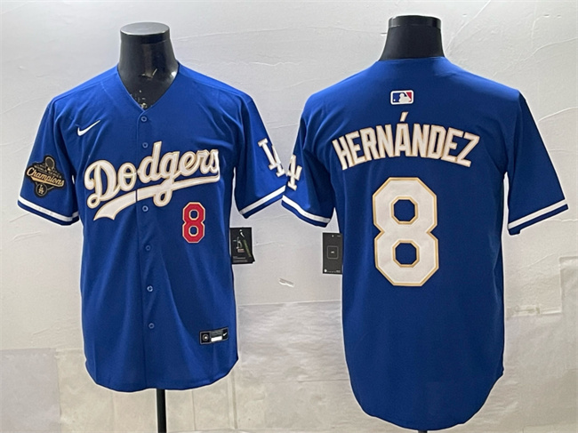 Los Angeles Dodgers #8 Enrique Hern??ndez Royal 2025 World Series Champions Patch Limited Stitched Baseball Jersey Los Angeles Dodgers #8 Enrique Hern??ndez Royal 2025 World Series Champions Patch Limited Stitched Baseball Jersey