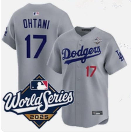 Los Angeles Dodgers #17 Shohei Ohtani Gray 2025 World Series Limited Stitched Baseball Jersey Los Angeles Dodgers #17 Shohei Ohtani Gray 2025 World Series Limited Stitched Baseball Jersey