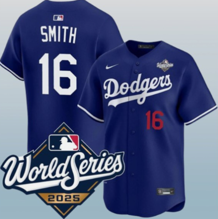 Los Angeles Dodgers #16 Will Smith Royal 2025 World Series Limited Stitched Baseball Jersey Los Angeles Dodgers #16 Will Smith Royal 2025 World Series Limited Stitched Baseball Jersey