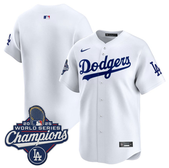 Los Angeles Dodgers Blank White 2025 Champions Stitched Baseball Jersey Los Angeles Dodgers Blank White 2025 Champions Stitched Baseball Jersey