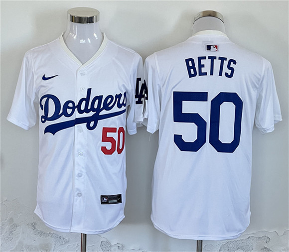 Los Angeles Dodgers #50 Mookie Betts White Home Limited Stitched Baseball Jersey Los Angeles Dodgers #50 Mookie Betts White Home Limited Stitched Baseball Jersey