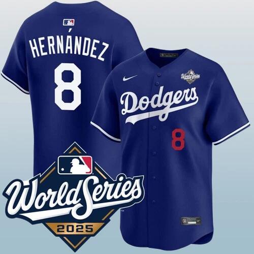 Los Angeles Dodgers #8 Enrique Hern??ndez Blue 2025 World Series Vapor Limited Stitched Jersey Los Angeles Dodgers #8 Enrique Hern??ndez Blue 2025 World Series Vapor Limited Stitched Jersey