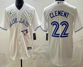 Toronto Blue Jays #22 Ernie Clement White Cool Base Jersey Toronto Blue Jays #22 Ernie Clement White Cool Base Jersey