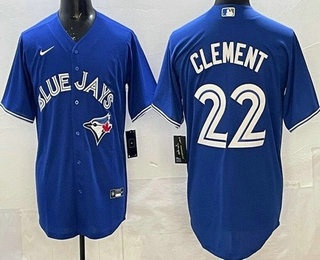 Toronto Blue Jays #22 Ernie Clement Blue Cool Base Jersey Toronto Blue Jays #22 Ernie Clement Blue Cool Base Jersey