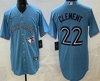 Toronto Blue Jays #22 Ernie Clement Light Blue Cool Base Jersey Toronto Blue Jays #22 Ernie Clement Light Blue Cool Base Jersey