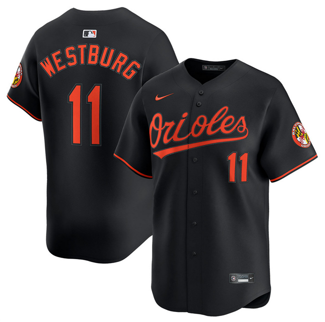 Baltimore Orioles #11 Jordan Westburg Black 2025 Alternate Limited Cool Base Stitched Baseball Jersey Baltimore Orioles #11 Jordan Westburg Black 2025 Alternate Limited Cool Base Stitched Baseball Jersey