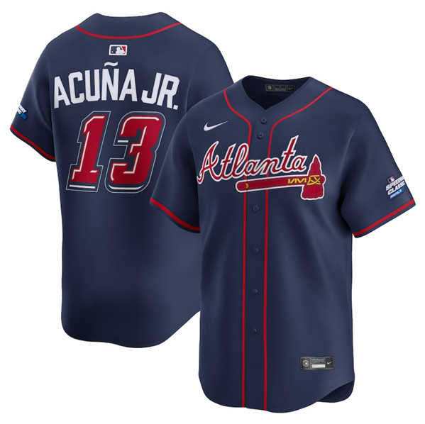 Atlanta Braves #13 Ronald Acu?a Jr. Navy 2025 Speedway Classic Alternate Limited Stitched Baseball Jersey Atlanta Braves #13 Ronald Acu?a Jr. Navy 2025 Speedway Classic Alternate Limited Stitched Baseball Jersey