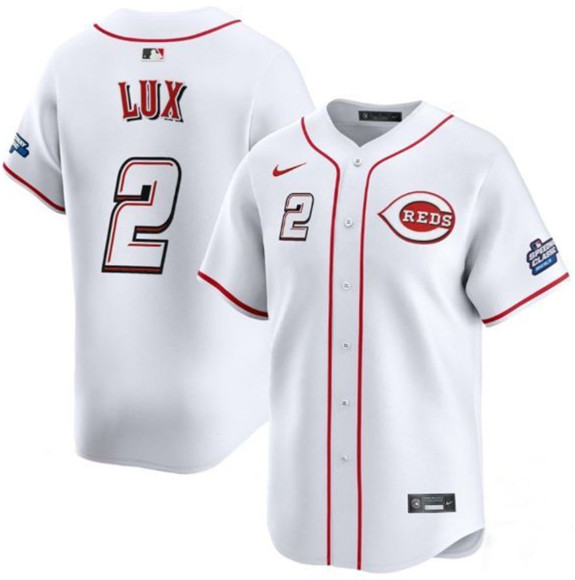 Cincinnati Reds #2 Gavin Lux White 2025 Speedway Classic Home Limited Stitched Baseball Jersey Cincinnati Reds #2 Gavin Lux White 2025 Speedway Classic Home Limited Stitched Baseball Jersey