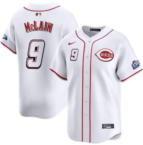 Cincinnati Reds #9 Matt McLain White 2025 Speedway Classic Home Limited Stitched Baseball Jersey Cincinnati Reds #9 Matt McLain White 2025 Speedway Classic Home Limited Stitched Baseball Jersey