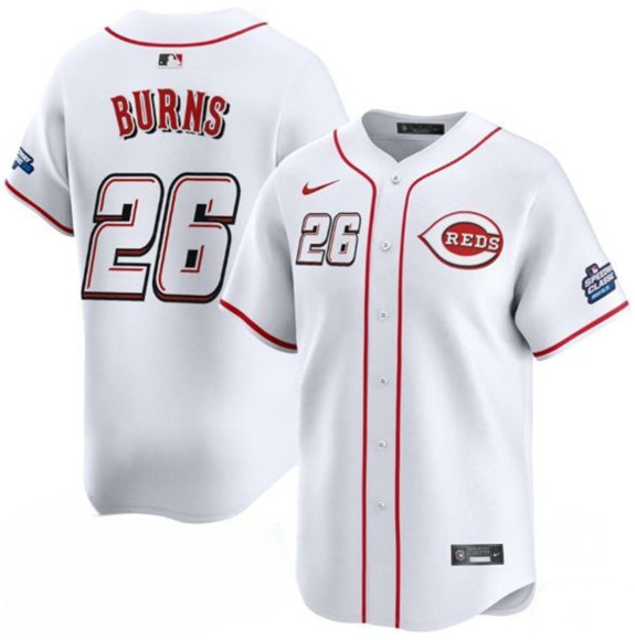 Cincinnati Reds #26 Chase Burns White 2025 Speedway Classic Home Limited Stitched Baseball Jersey Cincinnati Reds #26 Chase Burns White 2025 Speedway Classic Home Limited Stitched Baseball Jersey