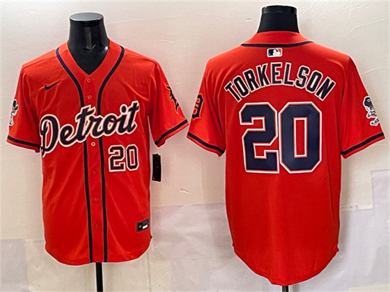 Detroit Tigers #20 Spencer Torkelson Orange With Patch Vapor Premier Limited Stitched Baseball Jersey Detroit Tigers #20 Spencer Torkelson Orange With Patch Vapor Premier Limited Stitched Baseball Jersey