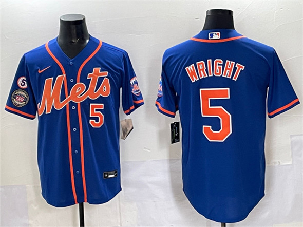 New York Mets #5 David Wright Blue With Patch Cool Base Stitched Baseball Jersey New York Mets #5 David Wright Blue With Patch Cool Base Stitched Baseball Jersey