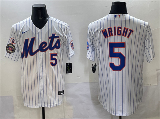 New York Mets #5 David Wright White With Patch Stitched Baseball Jersey New York Mets #5 David Wright White With Patch Stitched Baseball Jersey