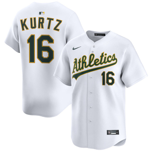 Oakland Athletics #16 Nick Kurtz White 2024 Home Limited Stitched Jersey Oakland Athletics #16 Nick Kurtz White 2024 Home Limited Stitched Jersey