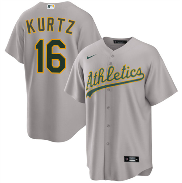 Oakland Athletics #16 Nick Kurtz Gray 2024 Away Limited Stitched Jersey Oakland Athletics #16 Nick Kurtz Gray 2024 Away Limited Stitched Jersey