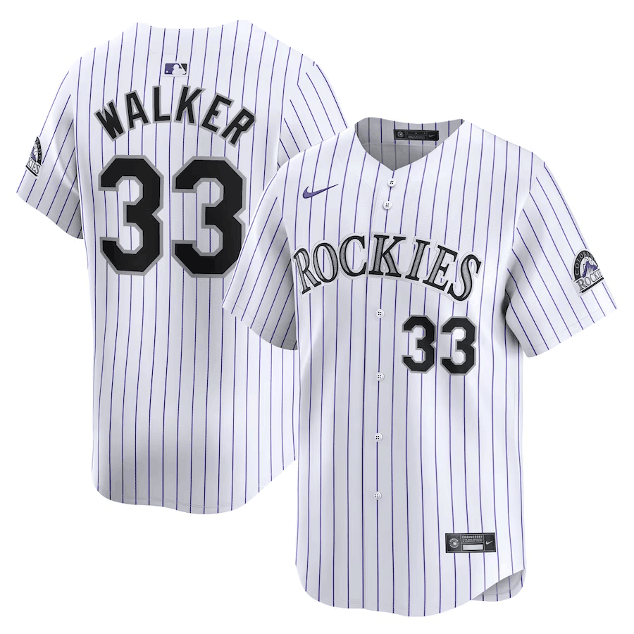 Colorado Rockies #33 Larry Walker White Home Limited Stitched Baseball Jersey Colorado Rockies #33 Larry Walker White Home Limited Stitched Baseball Jersey
