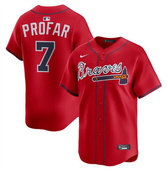 Atlanta Braves #7 Jurickson Profar Red 2025 Alternate Limited Stitched Baseball Jersey Atlanta Braves #7 Jurickson Profar Red 2025 Alternate Limited Stitched Baseball Jersey