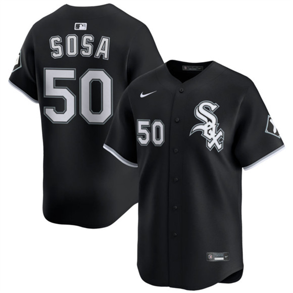 Chicago White Sox #50 Lenyn Sosa Black 2025 Alternate Limited Stitched Baseball Jersey Chicago White Sox #50 Lenyn Sosa Black 2025 Alternate Limited Stitched Baseball Jersey