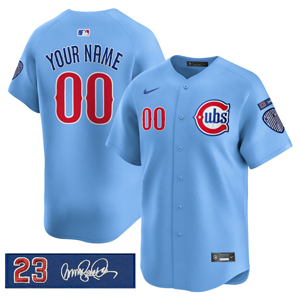 Chicago Cubs Active Player Custom Blue 'Ryne Sandberg Tribute' Vapor Limited V3 Stitched Baseball Jersey Chicago Cubs Active Player Custom Blue 'Ryne Sandberg Tribute' Vapor Limited V3 Stitched Baseball Jersey
