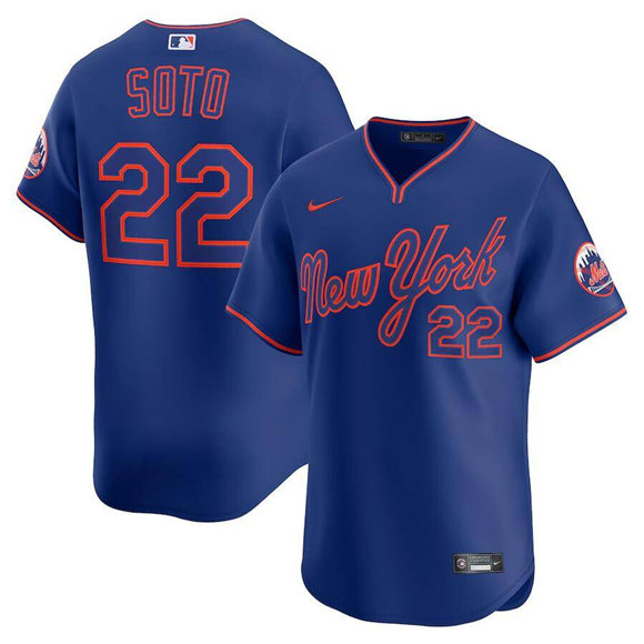 New York Mets #22 Juan Soto Royal Alternate Limited Stitched Baseball Jersey New York Mets #22 Juan Soto Royal Alternate Limited Stitched Baseball Jersey