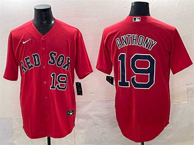 Boston Red Sox #19 Roman Anthony Red Cool Base Stitched Baseball Jersey Boston Red Sox #19 Roman Anthony Red Cool Base Stitched Baseball Jersey