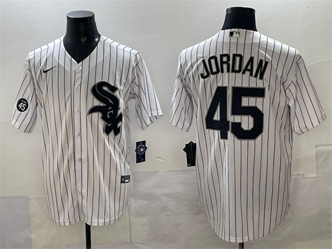Chicago White Sox #45 Michael Jordan White With Patch Cool Base Stitched Baseball Jersey Chicago White Sox #45 Michael Jordan White With Patch Cool Base Stitched Baseball Jersey