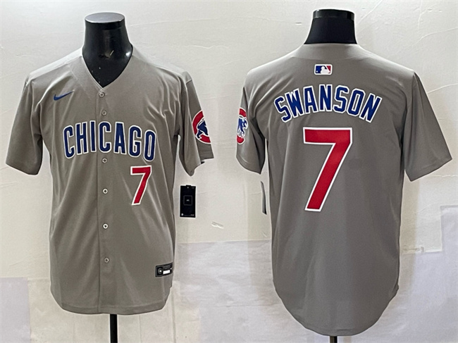 Chicago Cubs #7 Dansby Swanson Gray Limited Stitched Baseball Jersey Chicago Cubs #7 Dansby Swanson Gray Limited Stitched Baseball Jersey