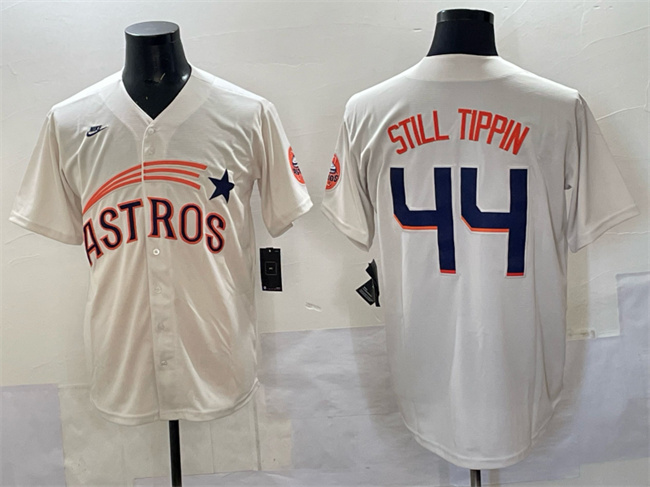 Houston Astros #44 Still Tippin Cream Throwback Cooperstown Collection Limited Stitched Baseball Jersey Houston Astros #44 Still Tippin Cream Throwback Cooperstown Collection Limited Stitched Baseball Jersey