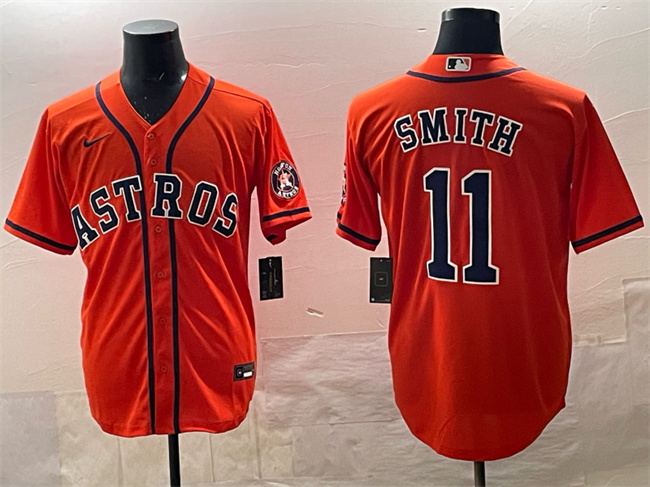 Houston Astros #11 Cam Smith Orange Cool Base Stitched Jersey Houston Astros #11 Cam Smith Orange Cool Base Stitched Jersey
