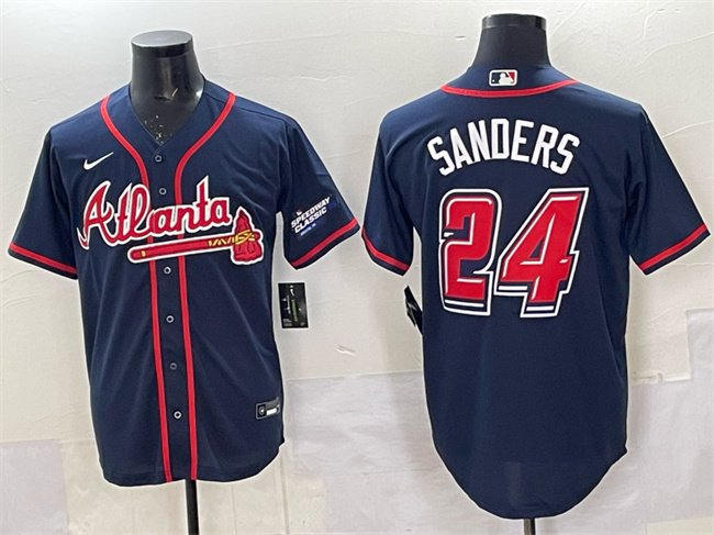 Atlanta Braves #24 Deion Sanders Navy 2025 Speedway Classic Alternate Stitched Baseball Jersey Atlanta Braves #24 Deion Sanders Navy 2025 Speedway Classic Alternate Stitched Baseball Jersey