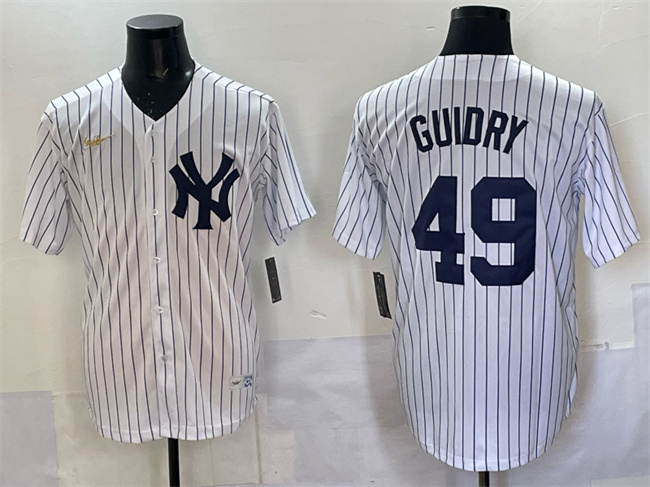 New York Yankees #49 Ron Guidry White Cool Base Stitched Baseball Jersey New York Yankees #49 Ron Guidry White Cool Base Stitched Baseball Jersey